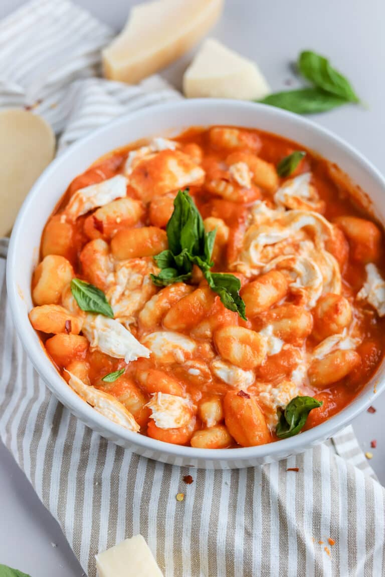 Gnocchi alla Vodka with Creamy Burrata on top - bits and bites