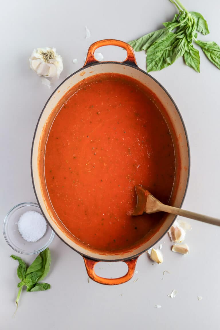 This San Marzano tomato sauce recipe is so simple, you will love it! You can easily make the best homemade red sauce at home in 30 minutes.