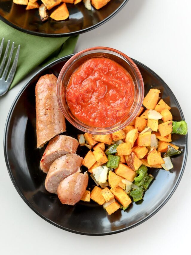 Air Fryer Chicken Sausage and Veggies bits and bites