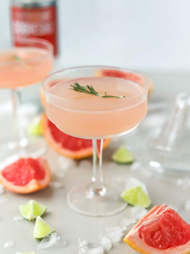 Grapefruit Martini with Vodka bits and bites