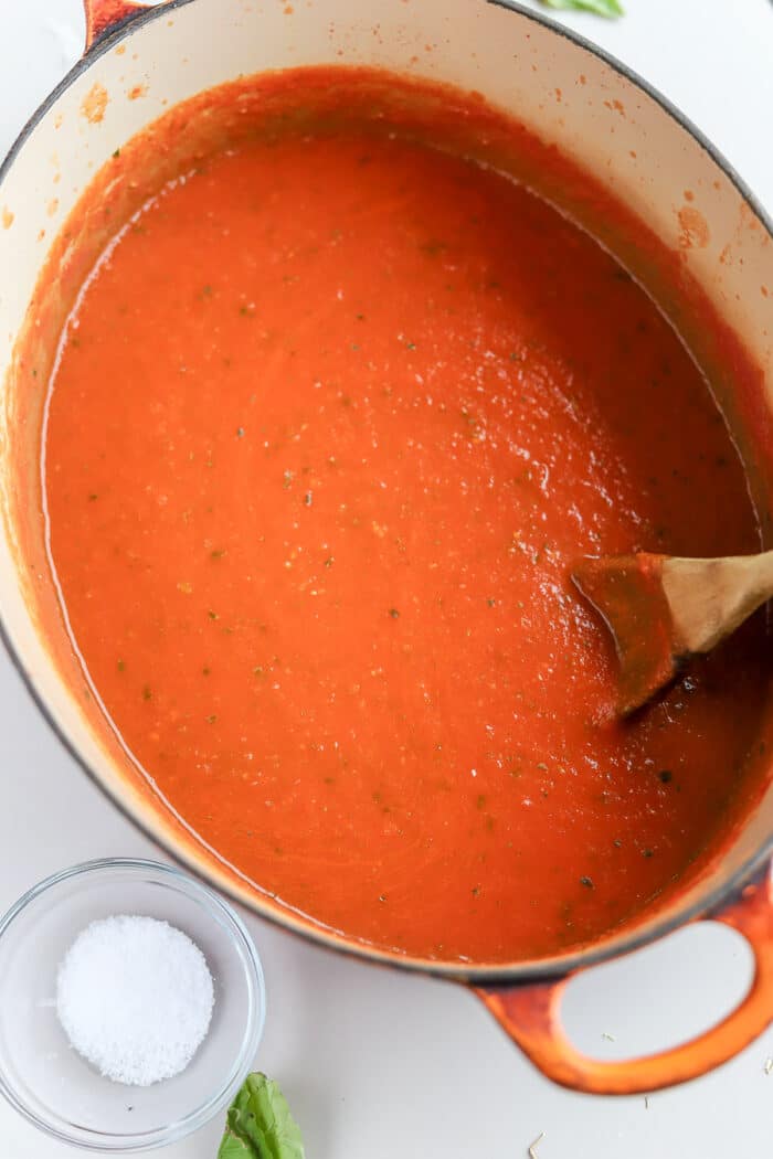 This San Marzano tomato sauce recipe is so simple, you will love it! You can easily make the best homemade red sauce at home in 30 minutes.