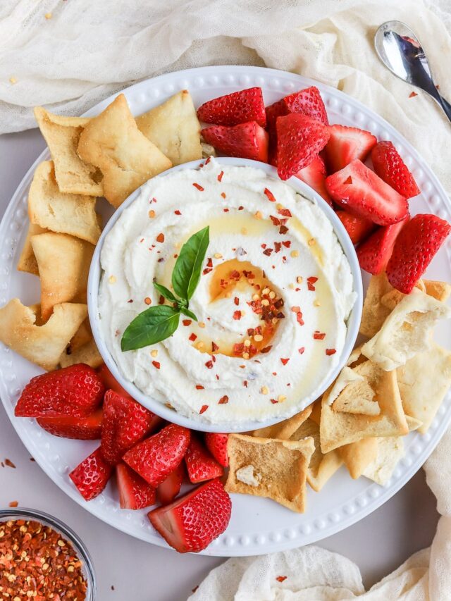 Whipped Ricotta Dip with Honey bits and bites
