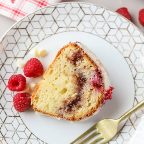 White Chocolate Raspberry Bundt Cake