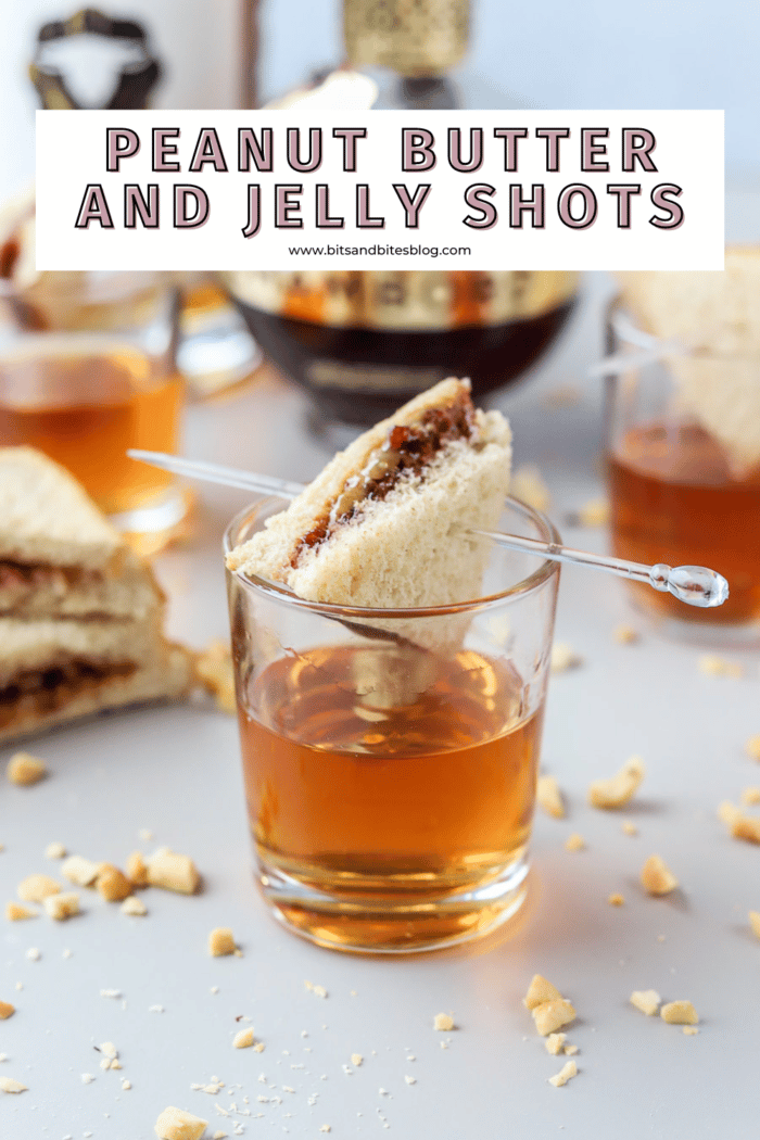 A peanut butter and jelly shot is so delicious and so much fun. The tasty peanut butter whiskey with fruity Chambord is the perfect combination for a fun signature shot.
