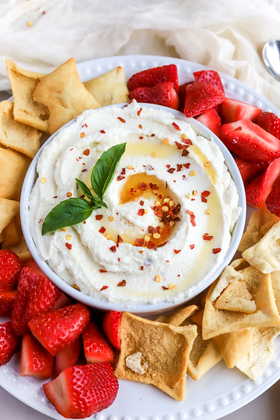 Whipped Ricotta Dip with Honey bits and bites