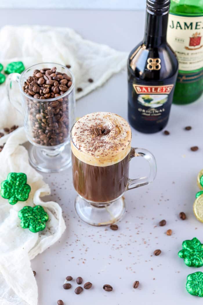 This Irish cappuccino, also known as a homemade Irish coffee or as an Irish latte, is one of my favorite ways to make a coffee cocktail. It's creamy and delicious and if you're a coffee lover, you'll love this. Let's get into it!