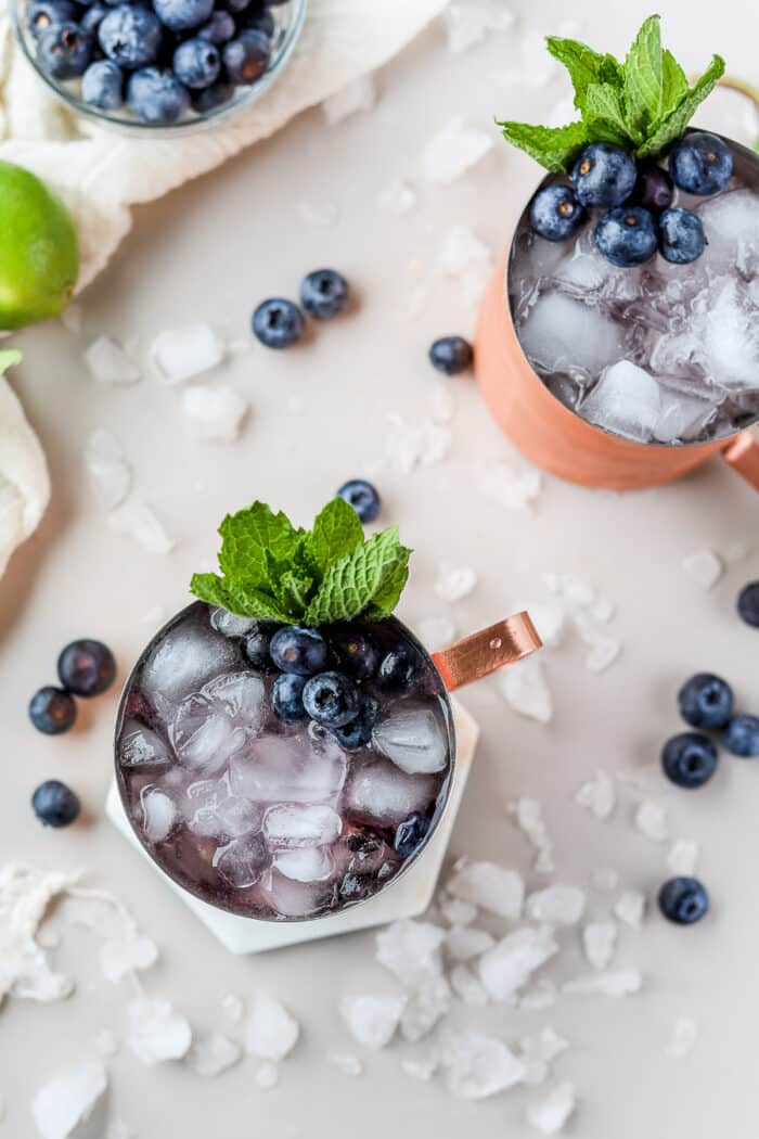 blueberry mule recipe, moscow mule variations