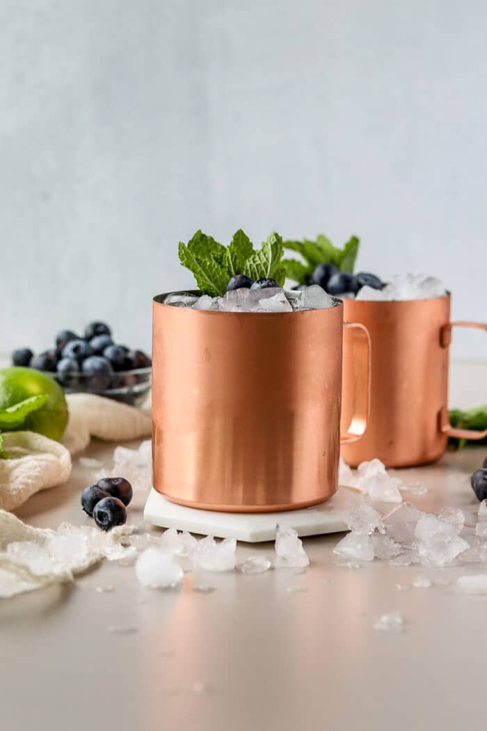 blueberry moscow mule recipe with fresh blueberries