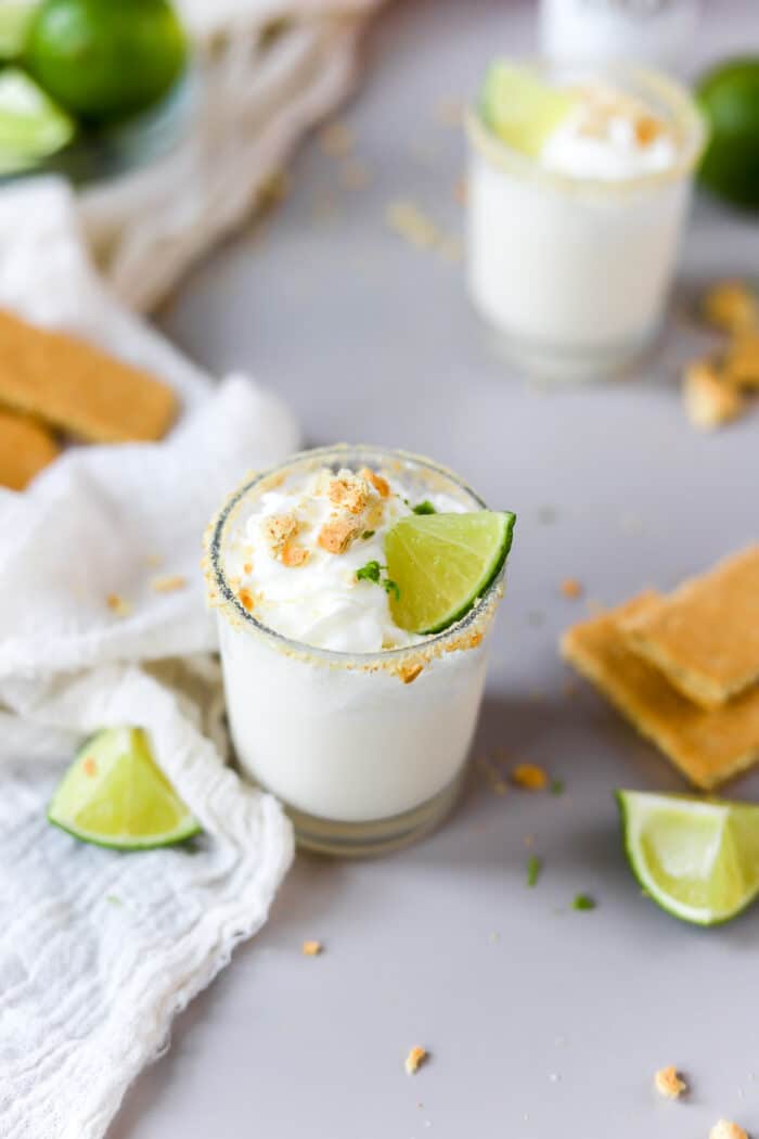 These key lime pie shooters are so perfect for summer.
