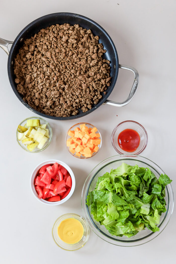 cheeseburger bowls ingredients