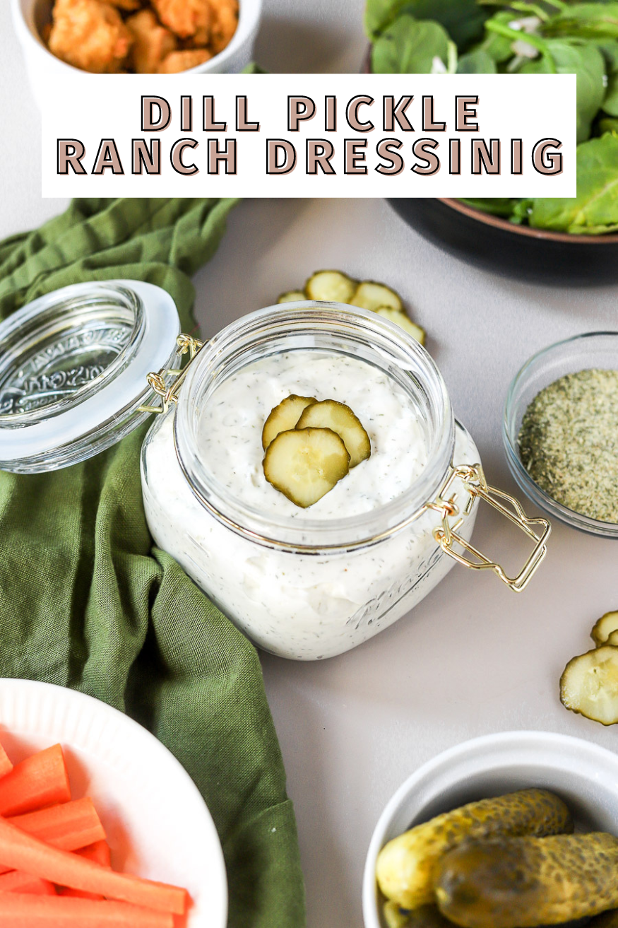 This dill pickle ranch dressing is so delicious.