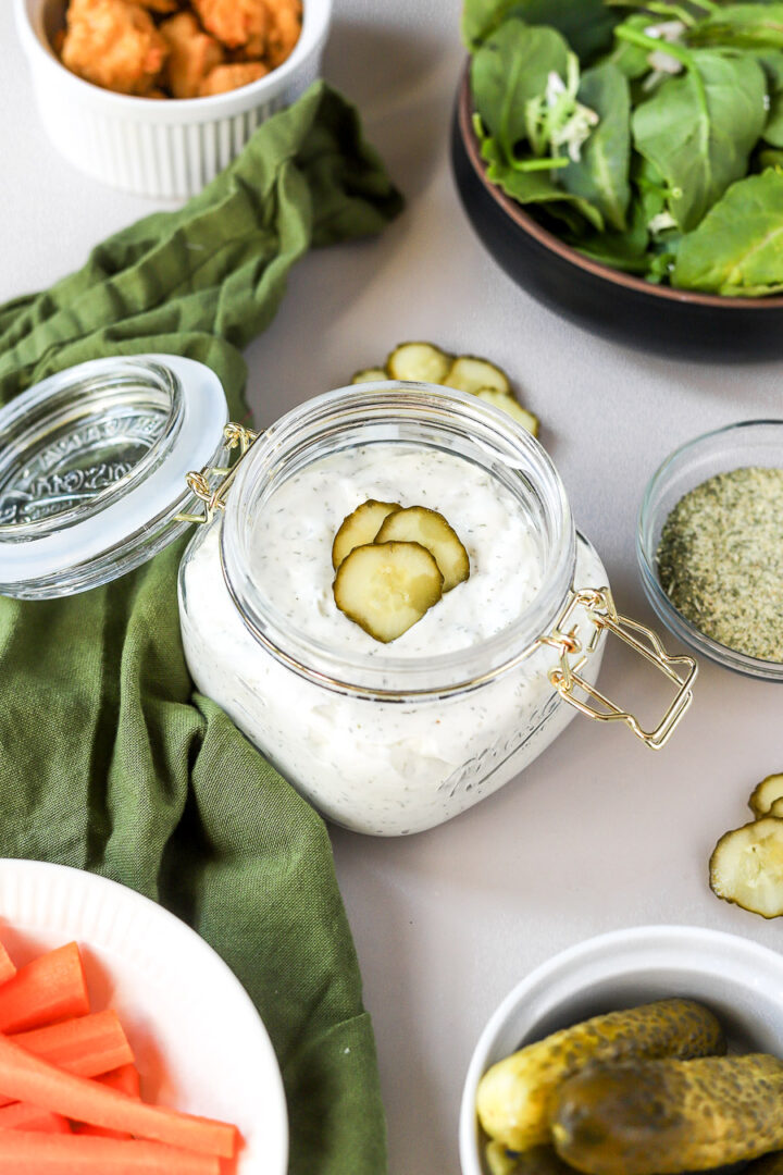 Dill Pickle Ranch Dressing Easy Tangy Creamy Bits And Bites