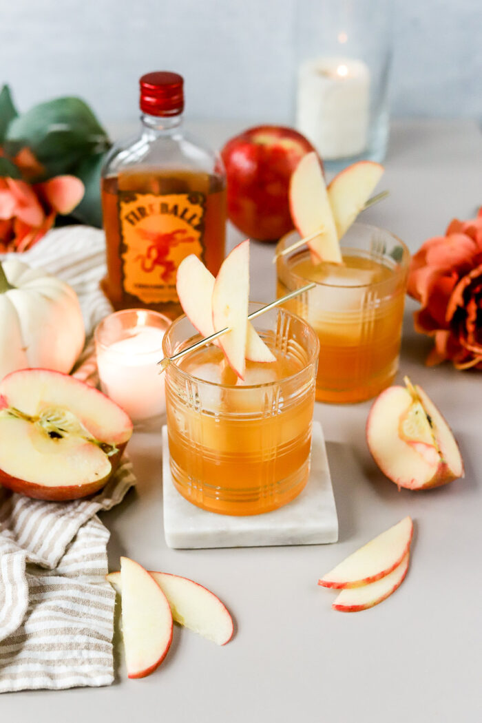 Apple Cider Fireball Cocktail (Hot or Cold!) bits and bites