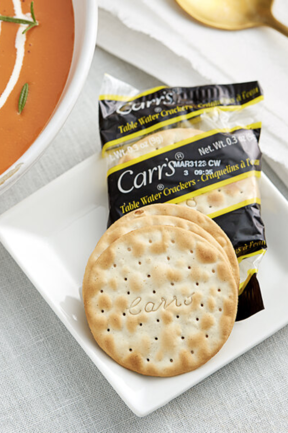 best crackers for charcuterie boards - water crackers.