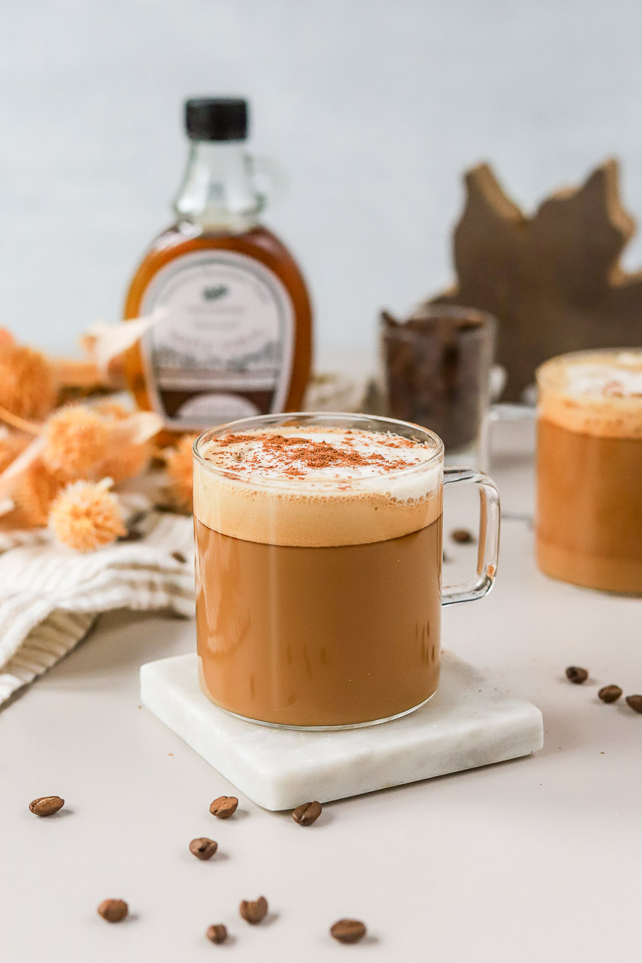 homemade maple latte - hot.