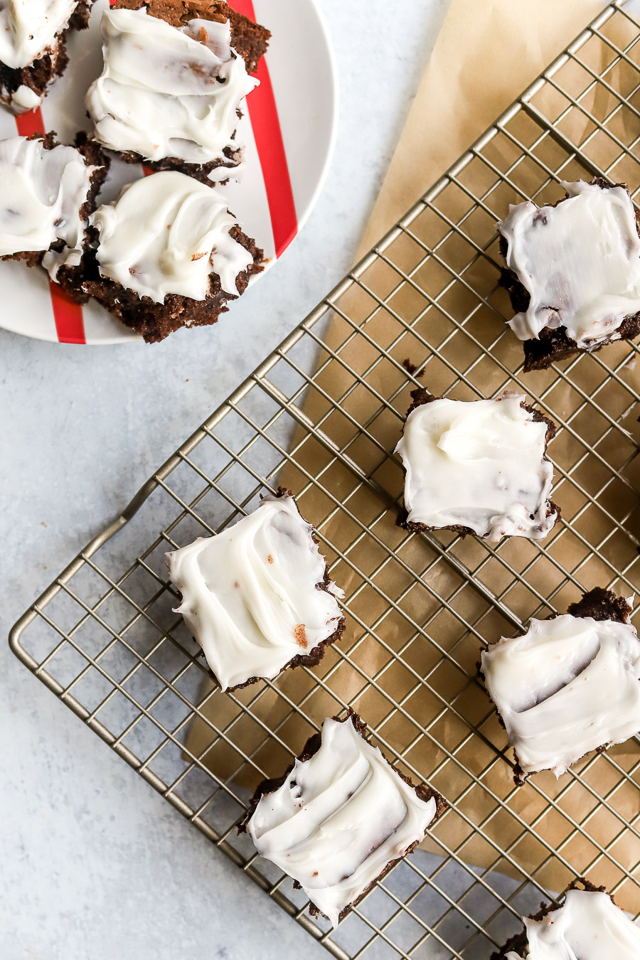 brownies with cream cheese frosting