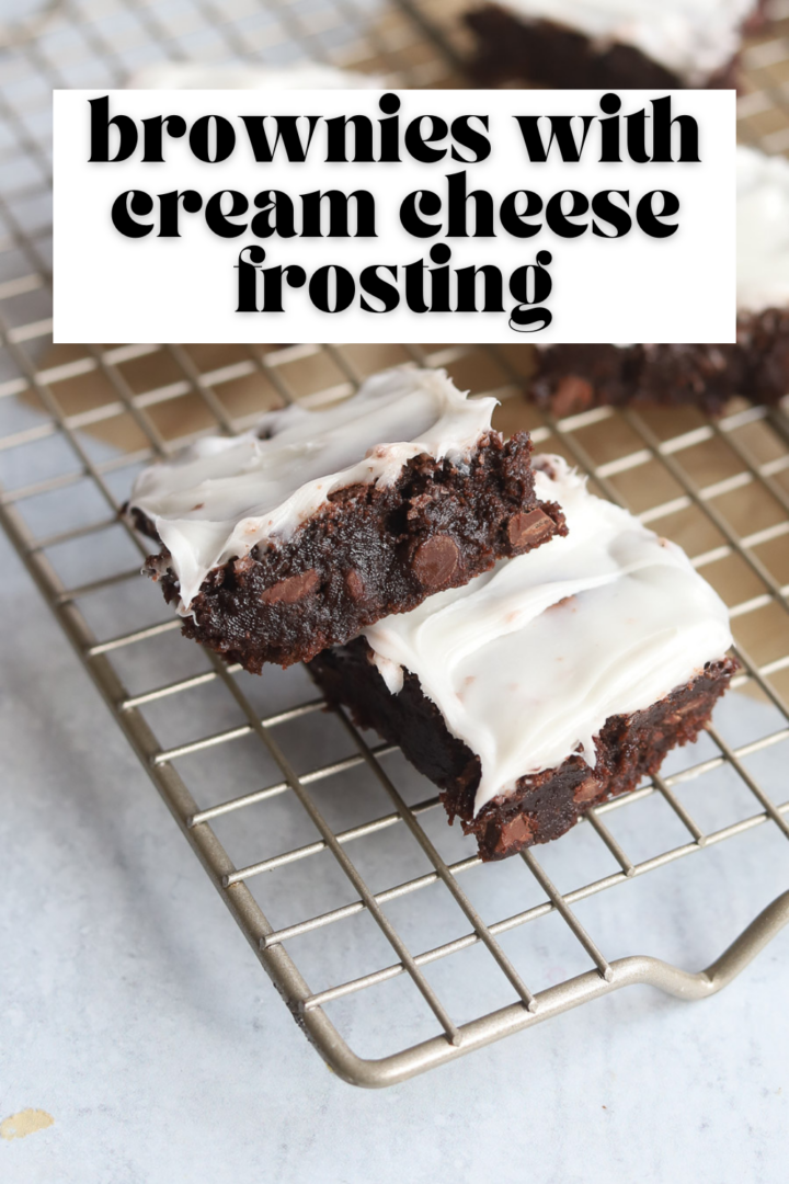 Fudgy Brownies with Cream Cheese Frosting bits and bites