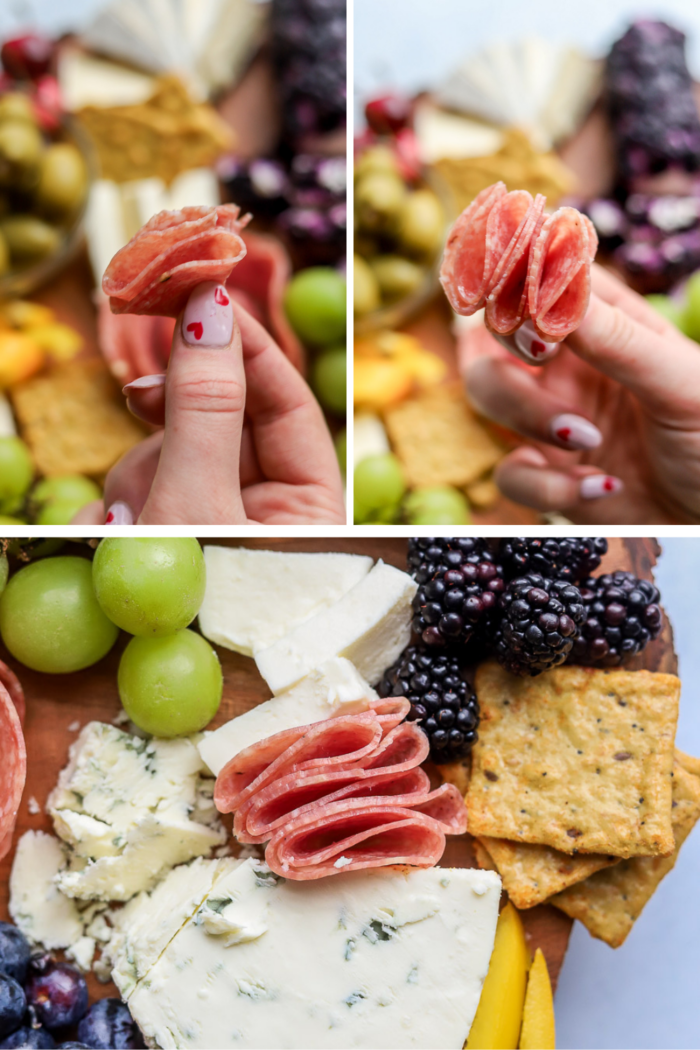 How to Fold Salami for Charcuterie Boards bits and bites