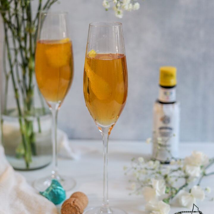 Bee's Knees Cocktail Recipe with Empress Gin bits and bites