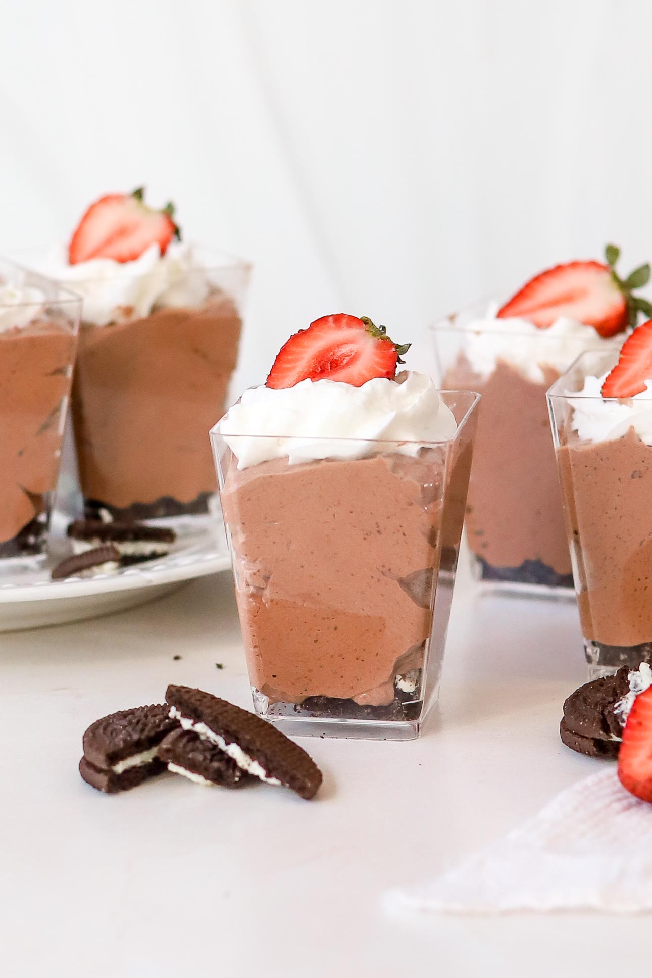 chocolate mousse cups with jello