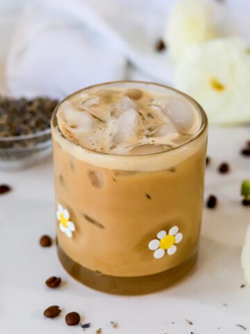 iced honey lavender latte