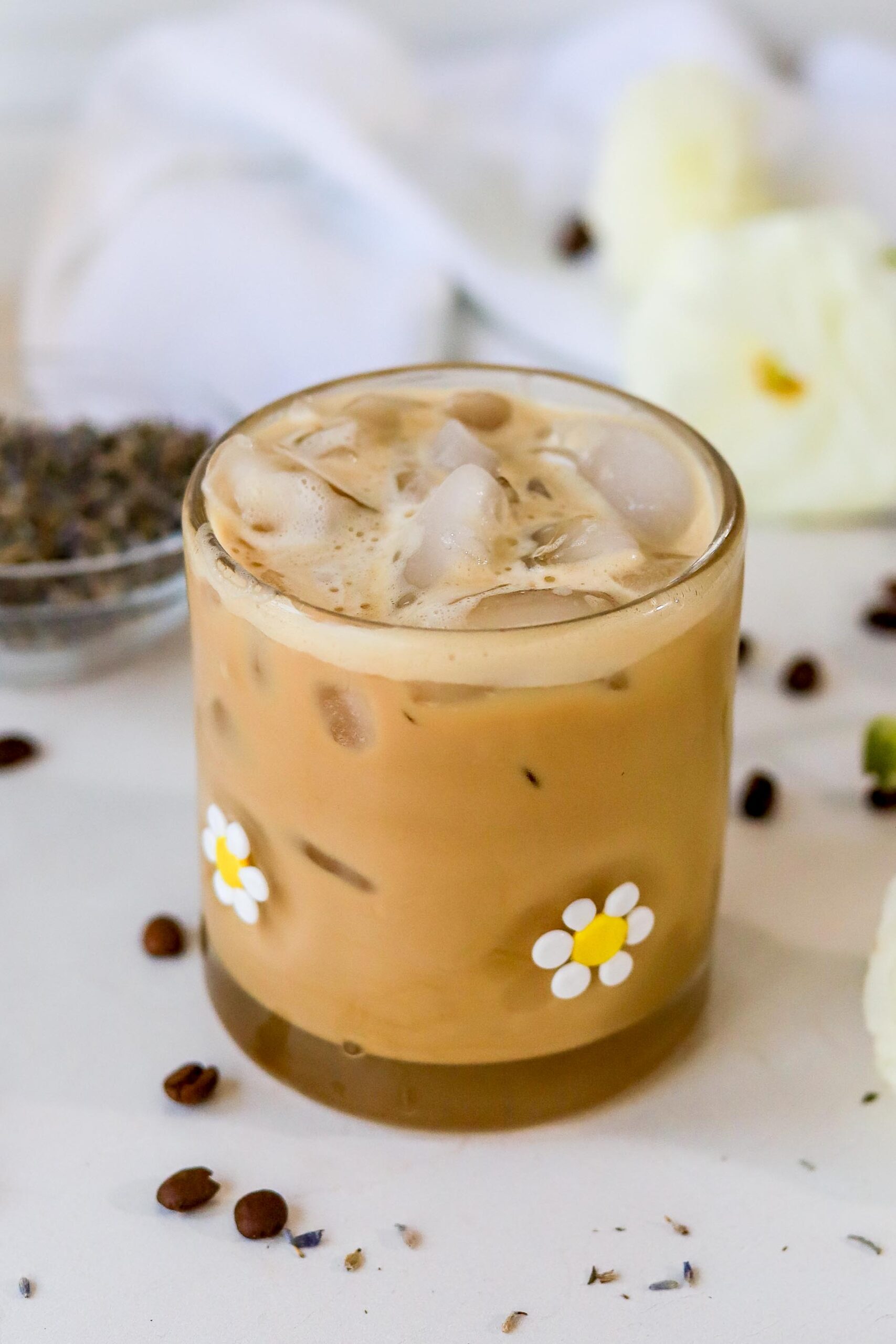 iced honey lavender latte