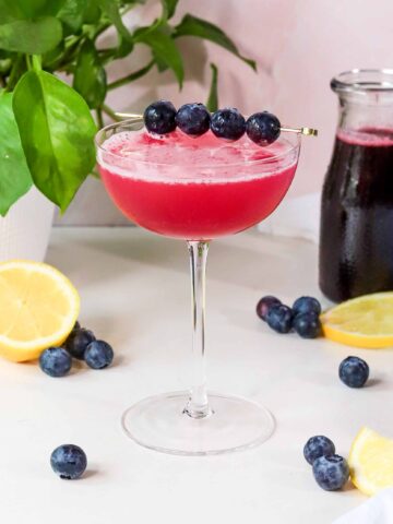 blueberry lemon drop martini with vodka