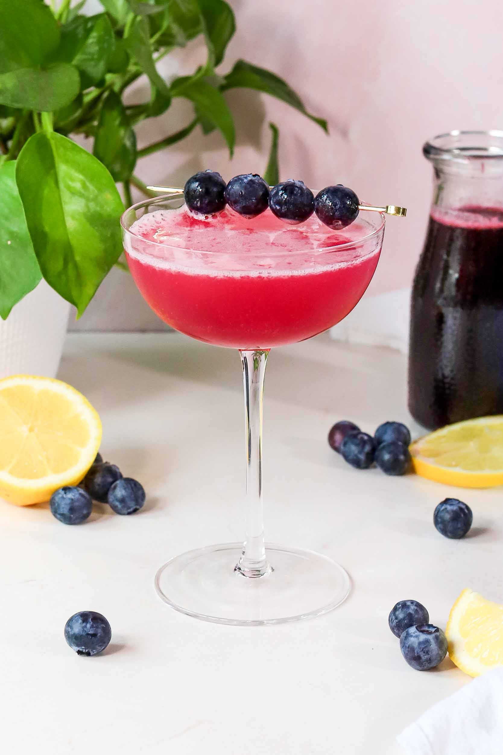 blueberry lemon drop martini with vodka